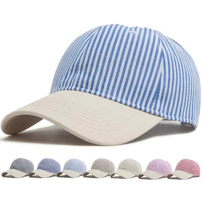 Fashion Korean Style Striped Soft Top Baseball Cap