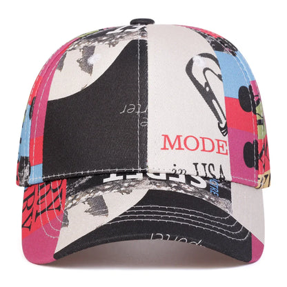Unisex Cute Letter Graffiti Print Baseball Caps