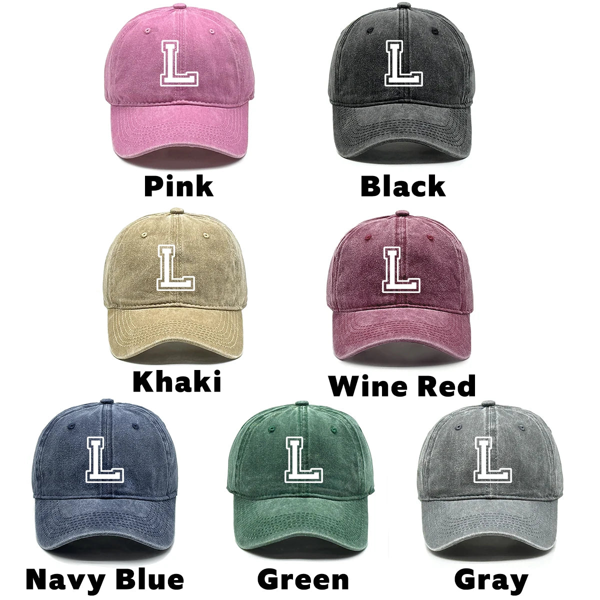 Initial Letter A-Z Print Baseball Cap For Men Women