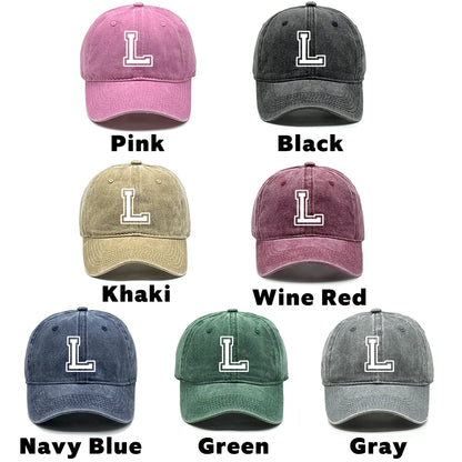 Initial Letter A-Z Print Baseball Cap For Men Women