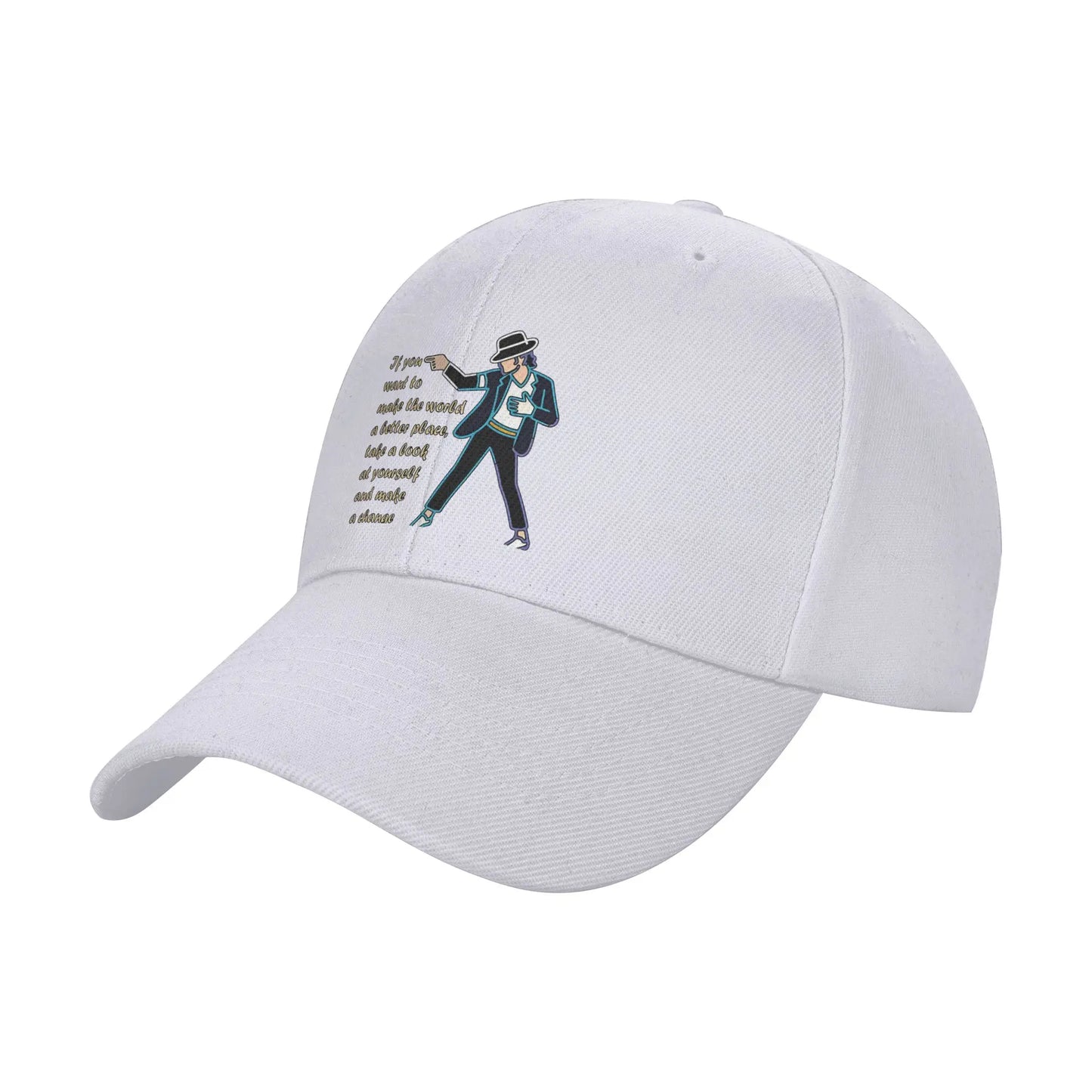 Summer Michael Jackson Line Art Inspirational Quote Baseball Cap
