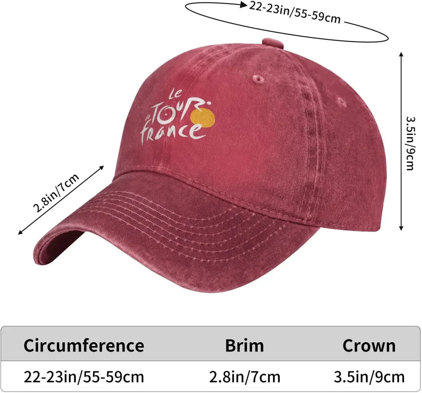 Tour De France Baseball Cap Fashion Men Womens Baseball Caps Washable