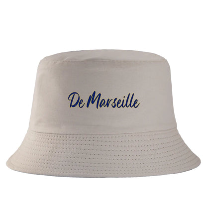 De Marseille Letter Print Reversible Bucket Hat Women Men