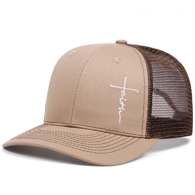 Cross Embroidery Slight Curved Printed Baseball Hat