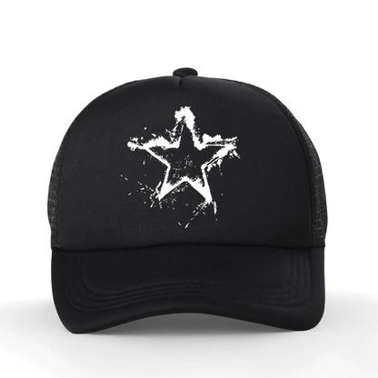 Summer Men Creative Pentagram Printed Mesh Baseball Cap