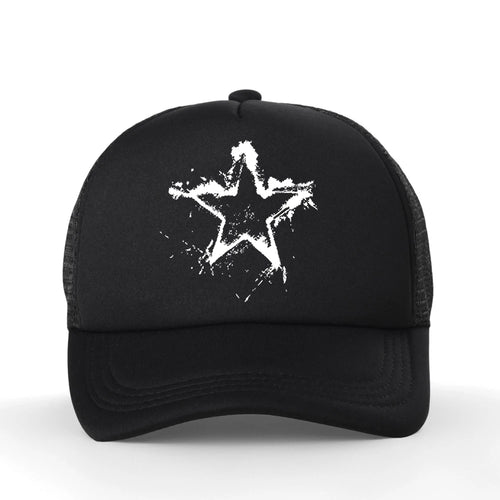 Summer Men Creative Pentagram Printed Mesh Baseball Cap