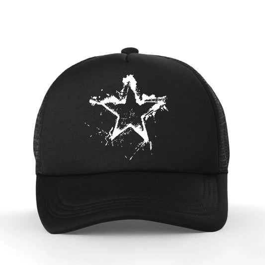 Summer Men Creative Pentagram Printed Mesh Baseball Cap