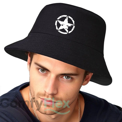 Distressed Star Vinyl Car Decal Fisherman Hat Bucket Hat