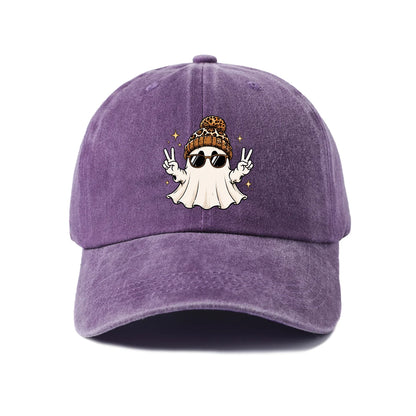 Cool Ghost with Sunglasses Graphic Baseball Cap