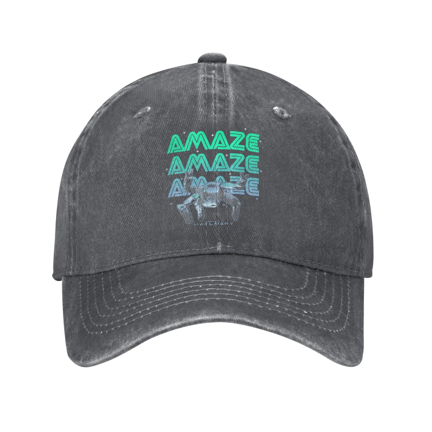 Project Hail Mary Amazing Rocky The Alien Neon Portrait Baseball Caps