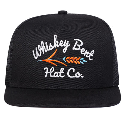 Unisex WHISKEY BENT Letter Embroidery Hip-hop Net Snapback Cap