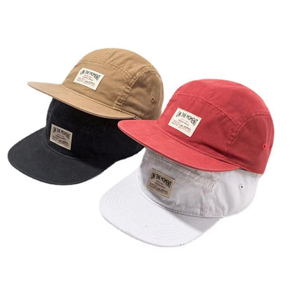 New ON THE MOMENT Cotton 5 Panel Baseball Cap Snapback Caps