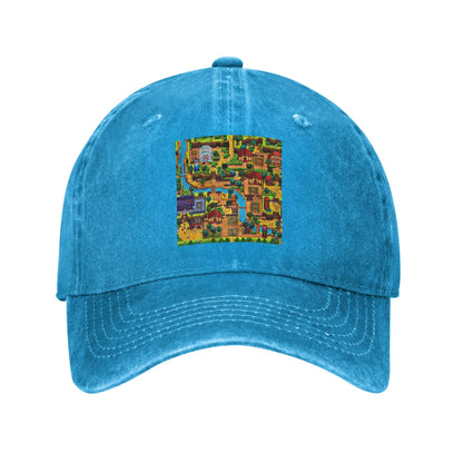 Stardew valley map Denim Cap Casual Baseball Caps