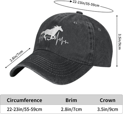 Women’s Horse Heartbeat Hat Baseball Cap For Dad And Mom
