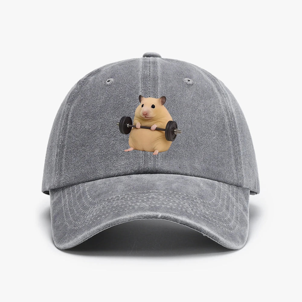 Weightlifting Hamster Baseball Cap