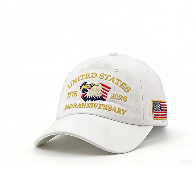 United States 250th Anniversary Baseball Cap Embroidered American Flag Eagle