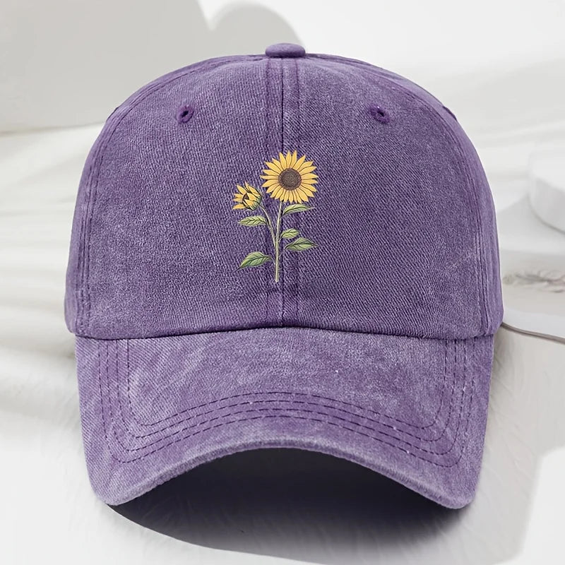 Retro Sunflower Pattern Baseball Hat Dad Hat