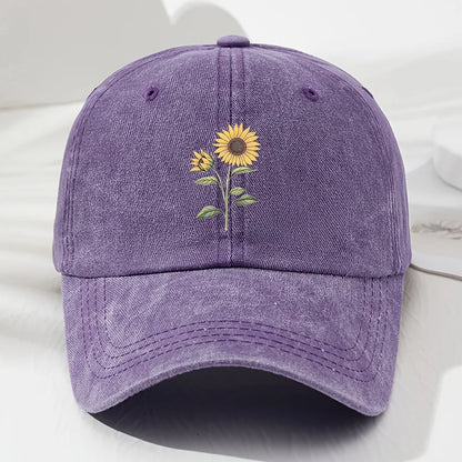 Retro Sunflower Pattern Baseball Hat Dad Hat
