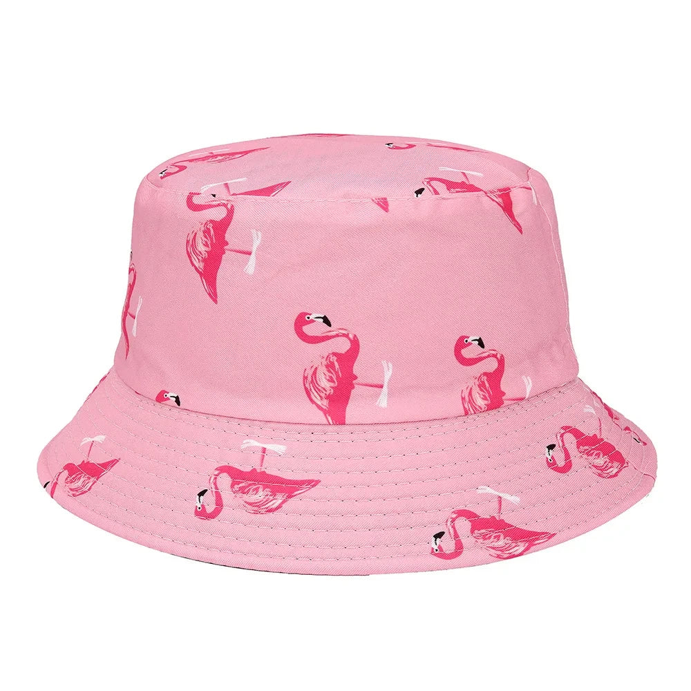 New Fashion Bucket Hats Men Women Summer Bucket Cap Flamingo Hat Bob Hat Hip Hop Gorros