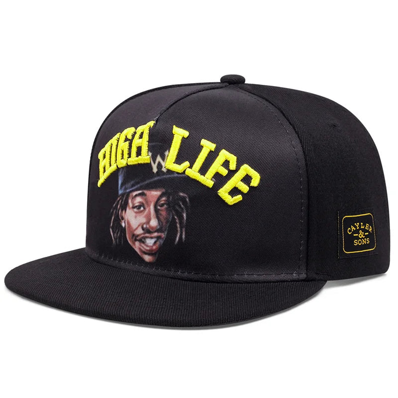 New Head Alphabet Cool Man Embroidered Snapback HipHop