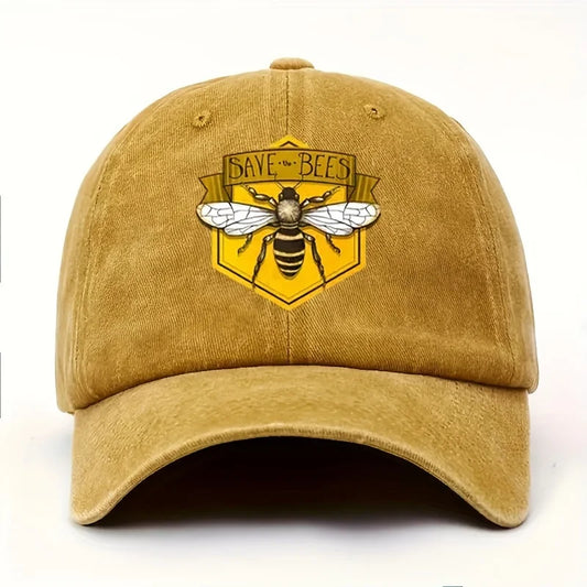 Bee Printed Baseball Cap