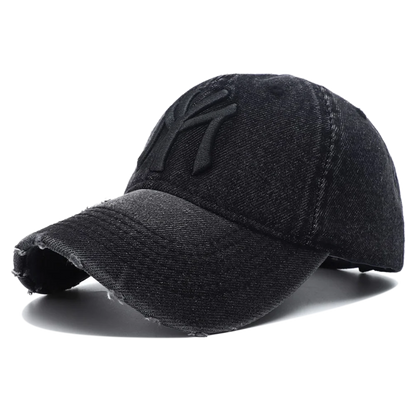 High Quality MY Embroidered Washed Denim Baseball Cap for Men Women