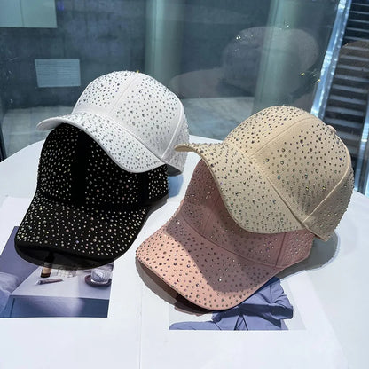 Full Body Rhinestone Baseball Cap Men Women Cotton Diamonds