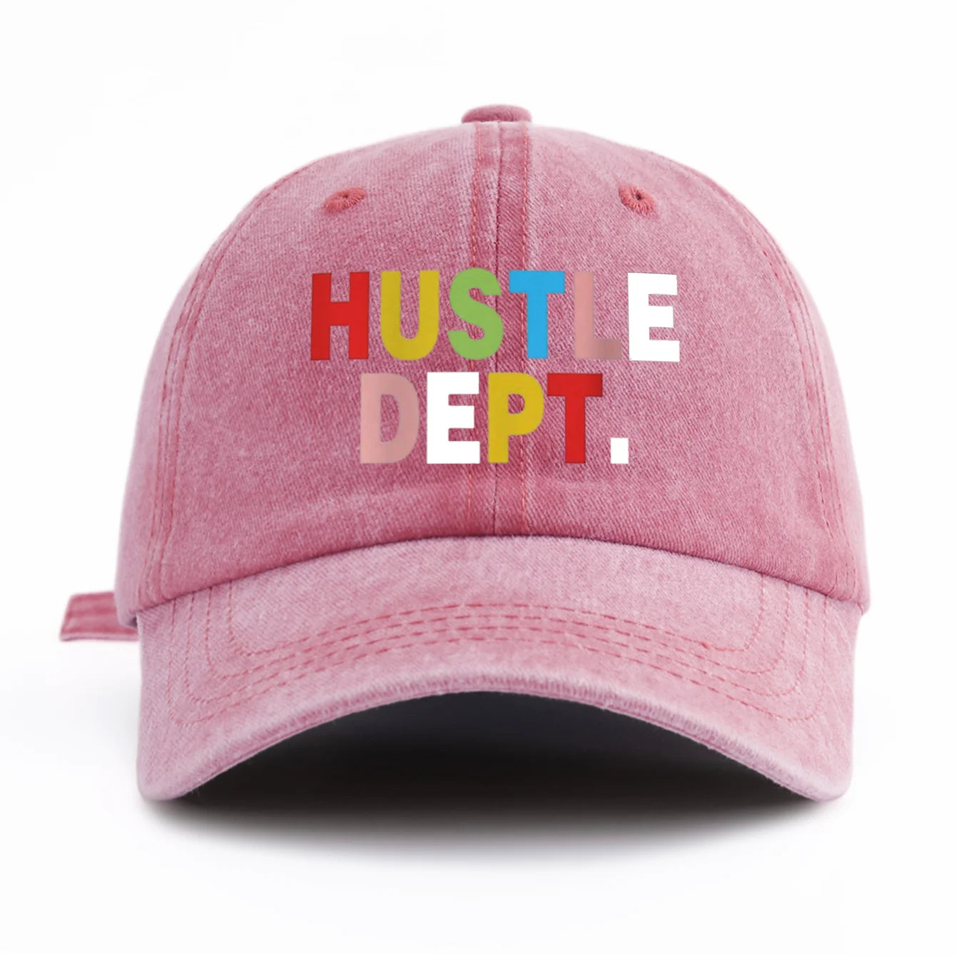 HUSTEL DEPT Print Washed Baseball Cap For Adults