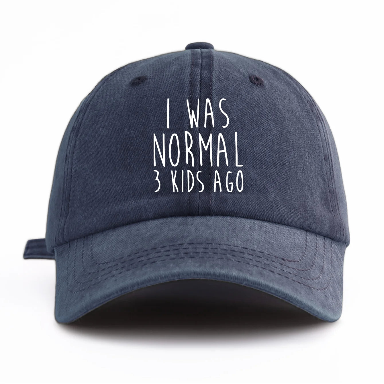 I Was Normal Print Washed Baseball Cap For Adults