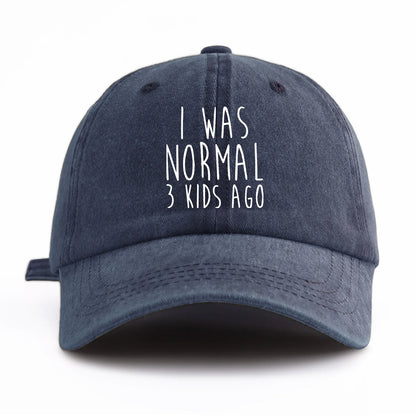 I Was Normal Print Washed Baseball Cap For Adults