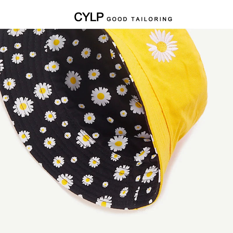 Summer Daisy Double-Sided Bucket Hats