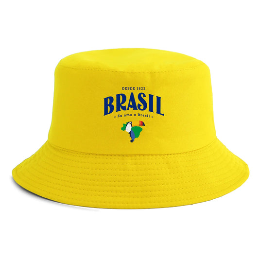 Unisex Brasil Map Toucan Print Bucket Hat