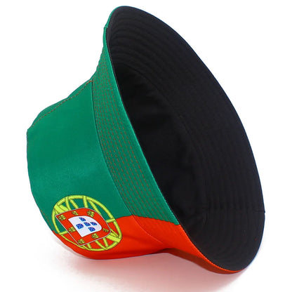 Bucket Hats Double-Sided Wearable Fishing Cap Portugal Flag