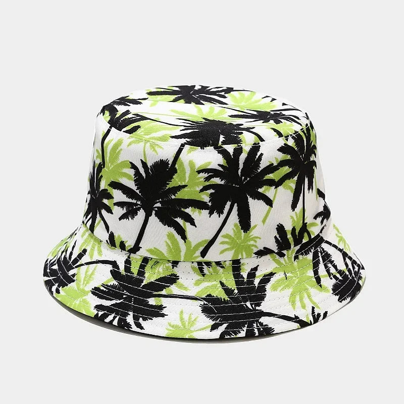 Cotton Flowers Graffiti Print Bucket Hat Fisherman Hat Travel Sun Cap Hats For Men And Women