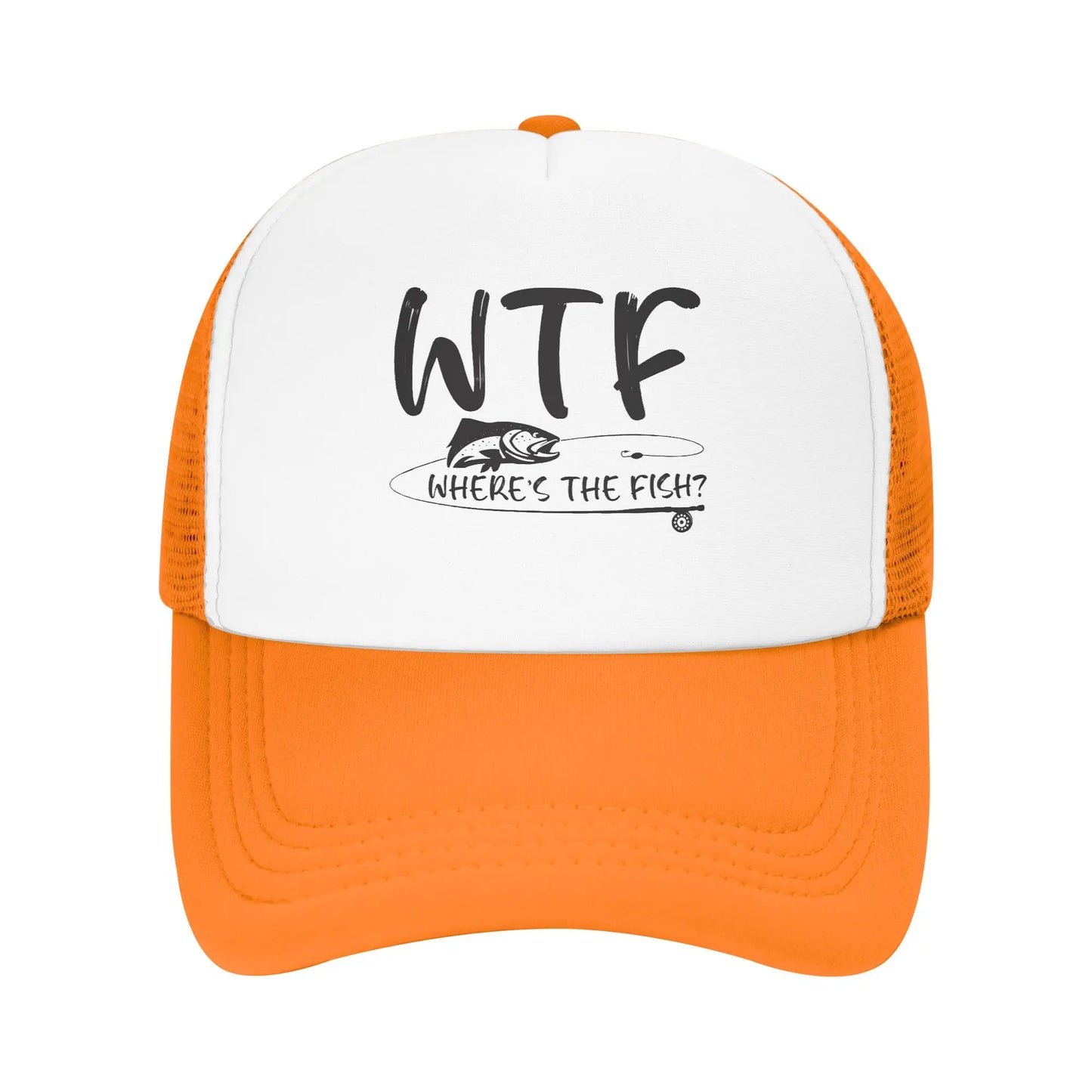 WTF Where's The Fish Print Baseball Cap For Men Women