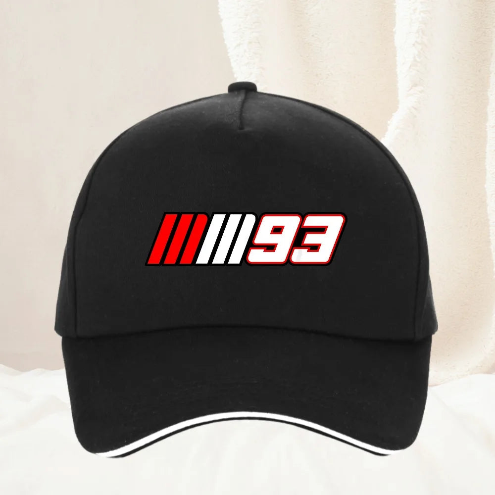 Summer Motorcycle Race Car No.93 Printed Baseball Cap
