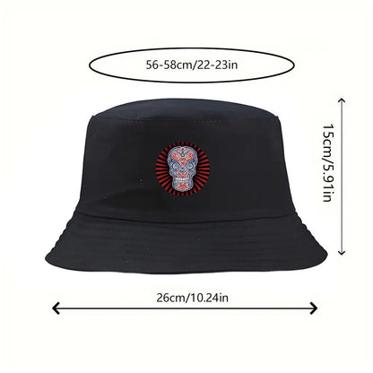 Sugar Skull Bucket Hat Summer Fisherman Hat Cotton Fishing Cap For Men Women