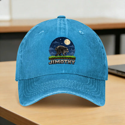 Jimothy Raccoon Pixel Art Retro Gaming Seattle Meme Casual Baseball Cap