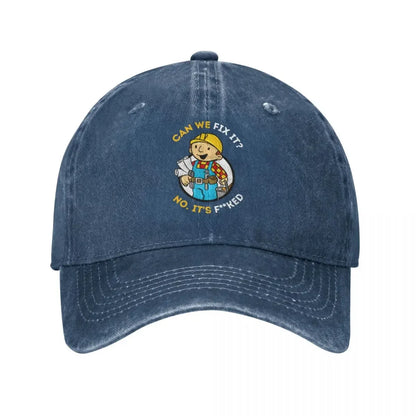 Bob The Builder Baseball Caps Classic Distressed Washed Can We Fix It Funny Repair Man Sun Cap Unisex