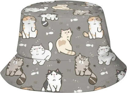 Cute Cat Fisherman Cap Hip Hop Gorras Summer Unisex Cartoon Cat