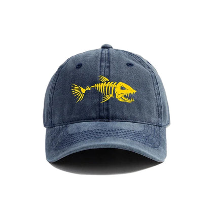 Fishbone Baseball Cap Fishing Skeleton Fish Bone Caps