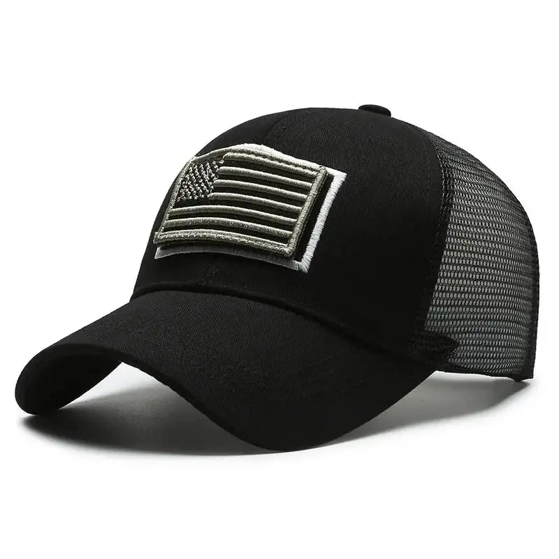 American Flag Camouflage Sticker Embroidered Baseball Cap Net Hat