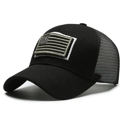 American Flag Camouflage Sticker Embroidered Baseball Cap Net Hat