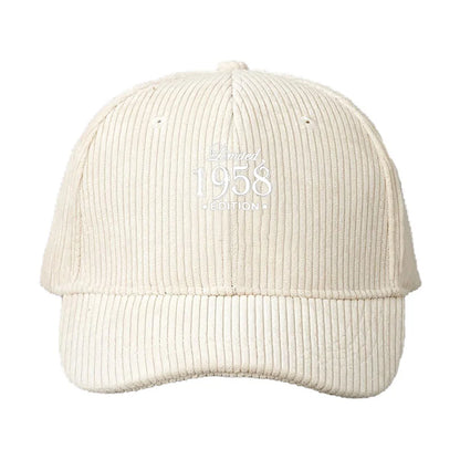 Corduroy Baseball Cap Men Women Limited Edition Retro Style Fashion Dad Cap