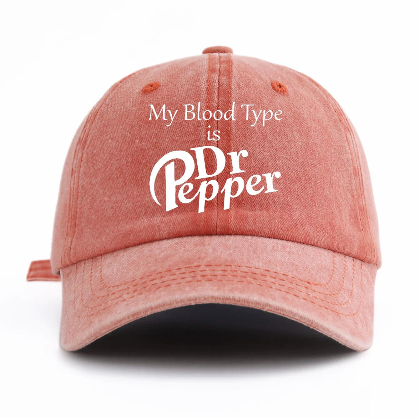 Drpepper Print Washed Baseball Cap For Adults