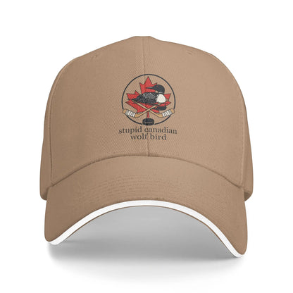 Stupid Canadian Wolf Bird Says Ice Out Baseball Cap