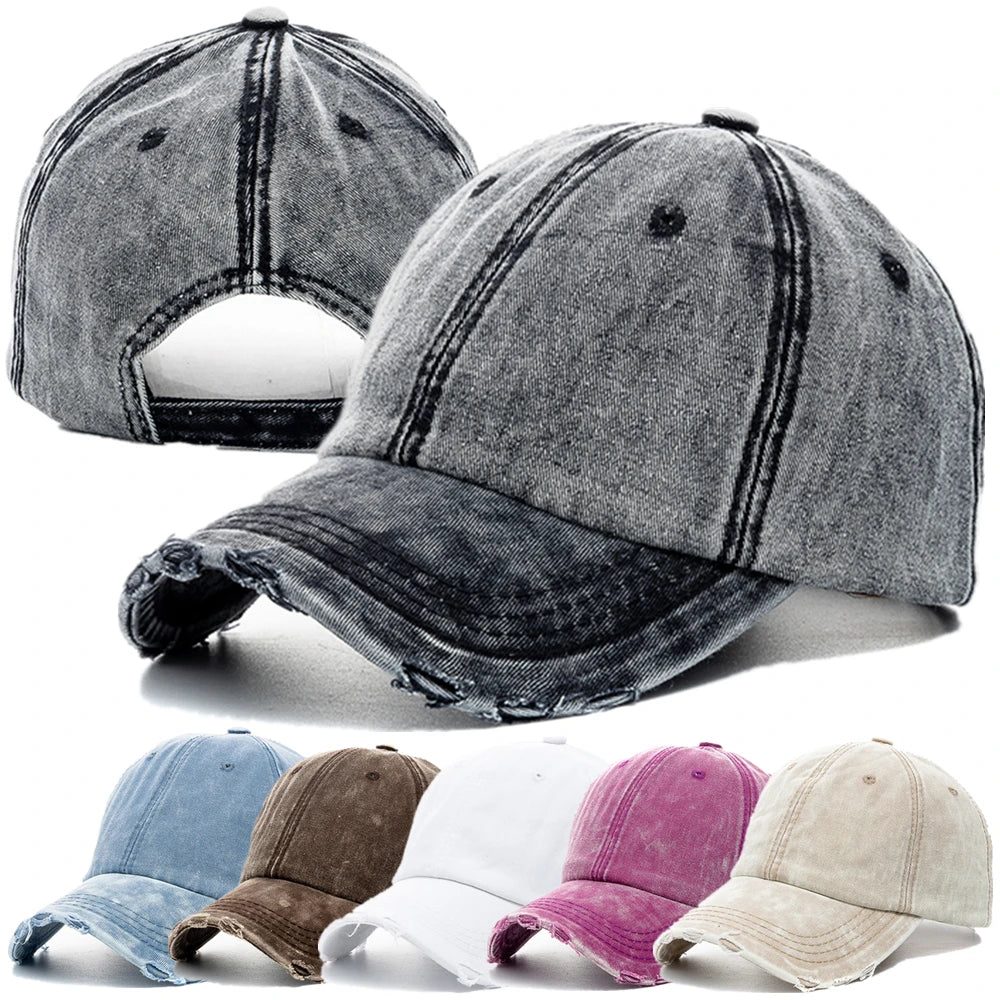 New Unisex Washed Cotton Cap High Quality Denim