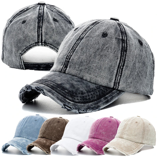 New Unisex Washed Cotton Cap High Quality Denim