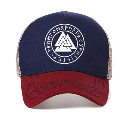 Odin Vikings Symbols Print Men Hat Summer Cool Mesh Breathable Baseball Cap