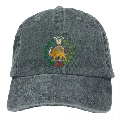 National Flag Hat Peaked Men Women's Cowboy Cap Shir O Khorshid Lion Iran Lion Sun Symbol Baseball Caps